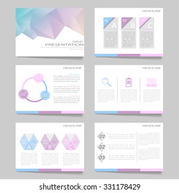 Template vector illustration set for presentation slides of modern layout design 