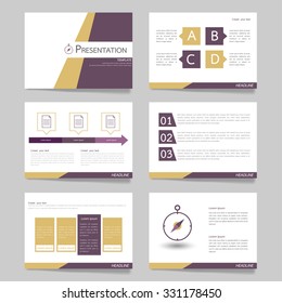 Template vector illustration set for presentation slides of modern layout design 