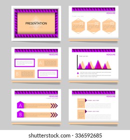 Template vector illustration set for presentation slides of modern layout and brochure design