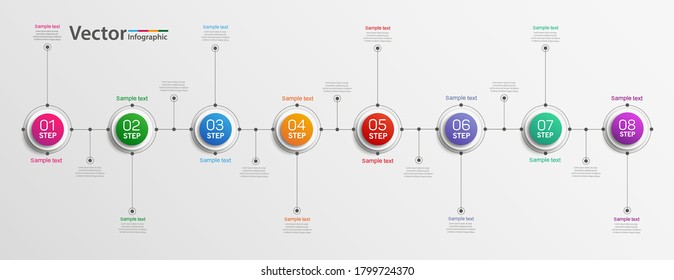 Template vector infographic  with 8 options 