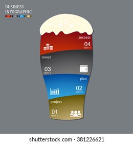 Template for vector  infographic, diagram, graph, presentation. Business startup idea concept with 4 options, parts, steps or processes.