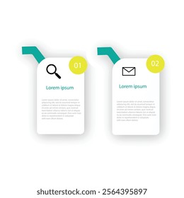 Template vector infographic with icons and 2 step process