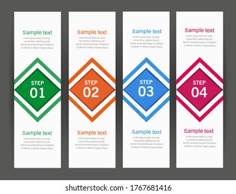 Template vector infographic set with 4 options. Abstract modern design can used for banner diagram workflow timeline and web design layout, presentation templates background