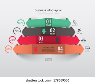 template vector infographic / staircase with arrows data