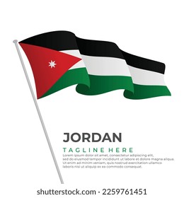 Template vector Jordan flag modern design. Vector illustration