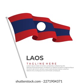 Template vector Laos flag modern design. Vector illustration