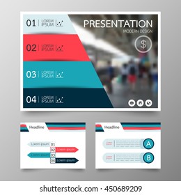 Template vector line blue and pink set for brochure presentation business.Slides horizontal of modern layout and brochure illustration leaflet flyer design 
