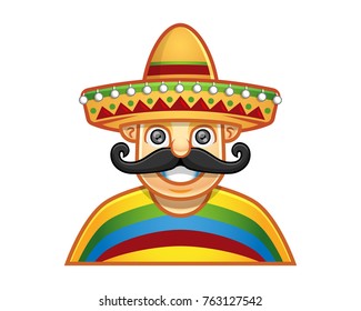 Template of Vector of man wearing sombrero