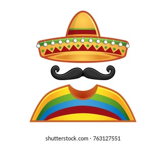 Template of Vector of man wearing sombrero