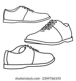 Template vector Men's leather shoes hand drawn collection, formal shoes, vector sketch illustration, suitable for your custom leather shoes design, isolated on white background. Model 2