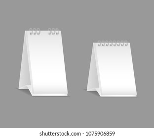 Template vector mock-up blank table calendar, layout, realistic notebook, organizer. Realistic quarterly calendar in form pyramid. Vector illustration isolated.