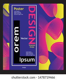 template vector modern brochure poster cover bright design curves line gradient colorful 