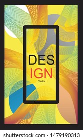 template vector modern brochure poster cover bright design curves line gradient colorful 