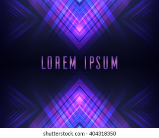 Template vector neon geometric card . Element for posters, flyers and your design