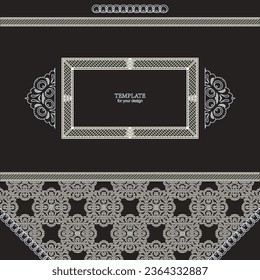 Template of Vector ornamental pattern. Decorative template can be used for backgrounds, motifs, textile, wallpapers, fabrics, gift wrapping, templates. Design Paper For Scrapbook. Vector.