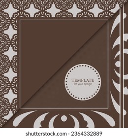 Template of Vector ornamental pattern. Decorative template can be used for backgrounds, motifs, textile, wallpapers, fabrics, gift wrapping, templates. Design Paper For Scrapbook. Vector.