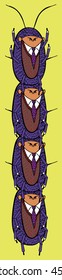 Template vector promo cardboard paper banners decorated with a image of standing on each other cockroaches in the representative suit