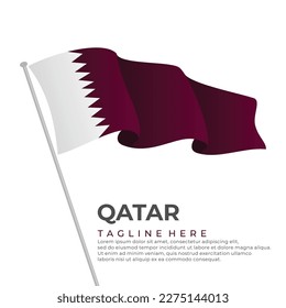 Template vector Qatar flag modern design. Vector illustration