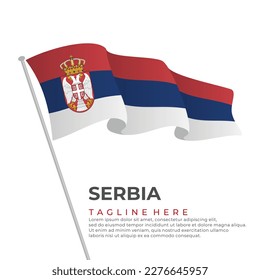 Template vector Serbia flag modern design. Vector illustration