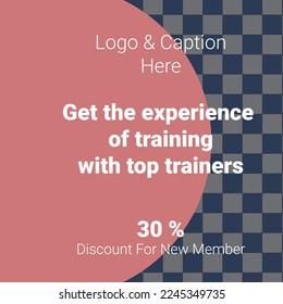 Template vector social media navy and pink theme eps 8, 2160 x 2160 pxl for promotion