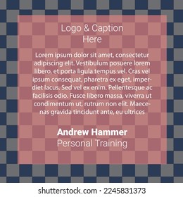 Template vector social media navy and pink theme eps 8, 2160 x 2160 pxl for promotion