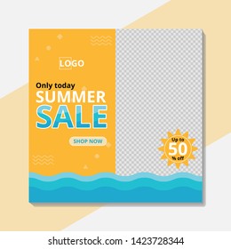 Template vector social media summer sale