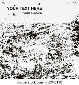 Template of vector textures in grunge style. Retro illustrations for the design of a banner, cover, flyer with the placement of your text. Abstract background, frame with effect of noise and grain.