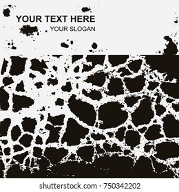 Template of vector textures in grunge style. Retro illustrations for the design of a banner, cover, flyer with the placement of your text. Abstract background, frame with effect of noise and grain.