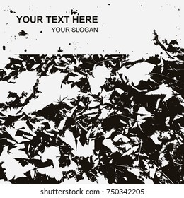 Template of vector textures in grunge style. Retro illustrations for the design of a banner, cover, flyer with the placement of your text. Abstract background, frame with effect of noise and grain.
