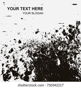 Template of vector textures in grunge style. Retro illustrations for the design of a banner, cover, flyer with the placement of your text. Abstract background, frame with effect of noise and grain.