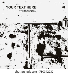 Template of vector textures in grunge style. Retro illustrations for the design of a banner, cover, flyer with the placement of your text. Abstract background, frame with effect of noise and grain.