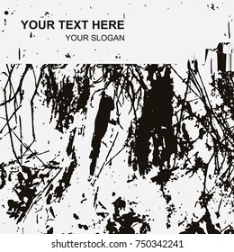 Template of vector textures in grunge style. Retro illustrations for the design of a banner, cover, flyer with the placement of your text. Abstract background, frame with effect of noise and grain.
