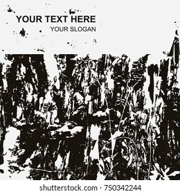 Template of vector textures in grunge style. Retro illustrations for the design of a banner, cover, flyer with the placement of your text. Abstract background, frame with effect of noise and grain.