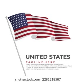 Template vector United States flag modern design. Vector illustration