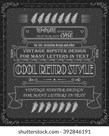 template vector vintage cool hipster design for text