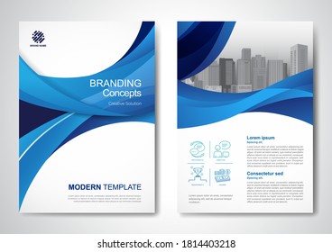 Template Vector Wave Design Brochure Annual Stock Vector (Royalty Free ...