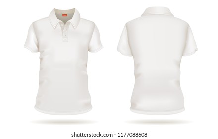 Template vector white t-shirt front and back view