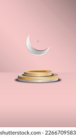 Template vektor 3d podium design mock up warna rosa pastellel untuk penjualan barang dengan design simpel elegan moderne futuristische eps10