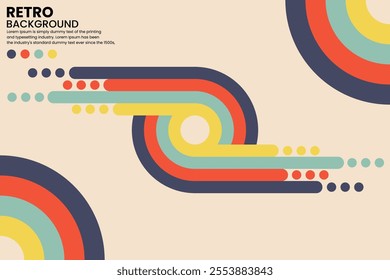 template version retro vintage background 70s vector