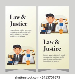 Diseño de banners verticales de plantilla para empresas de abogados