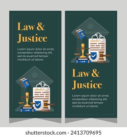 Diseño de banners verticales de plantilla para empresas de abogados