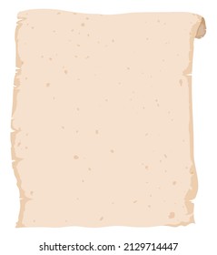 Template vertical design with scroll page with curled corner and ripped borders.