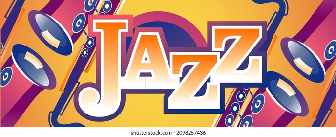 Template for vertical poster, advertisement for jazz music festival, ticket or program, vector illustration