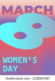 Template of the vertical poster of the international Women's Day in 3D style