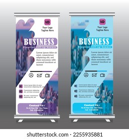 Template of vertical roll-up banner   Design Template for business and advertising, a sample for all standing Vector roll up banners