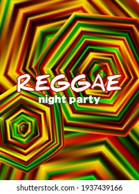 Template Of Vibrant Reggae Night Party Flyer. Colorful Vector Graphic Background