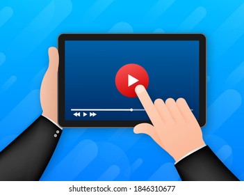 Template video frame. Template media player. Mobile app interface. Vector stock illustration.