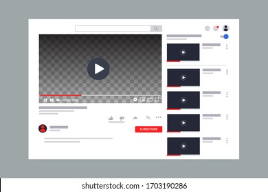 Template Video Frame Youtube Video Player Stock Vector (Royalty Free ...