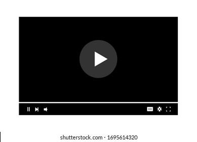 Template video frame. Video player for web and mobile apps. Video content mockup. Vector