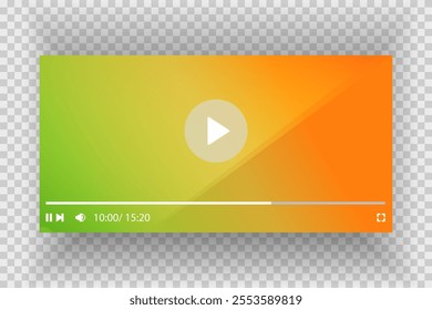 Template video player for web and mobile apps. Modern multimedia playback application. Audio player control panel, media music player.